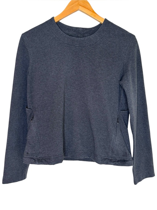 lululemon athletica Tops - Lululemon tee dark gray long sleeve heavyweight vented back zip pocket size 6